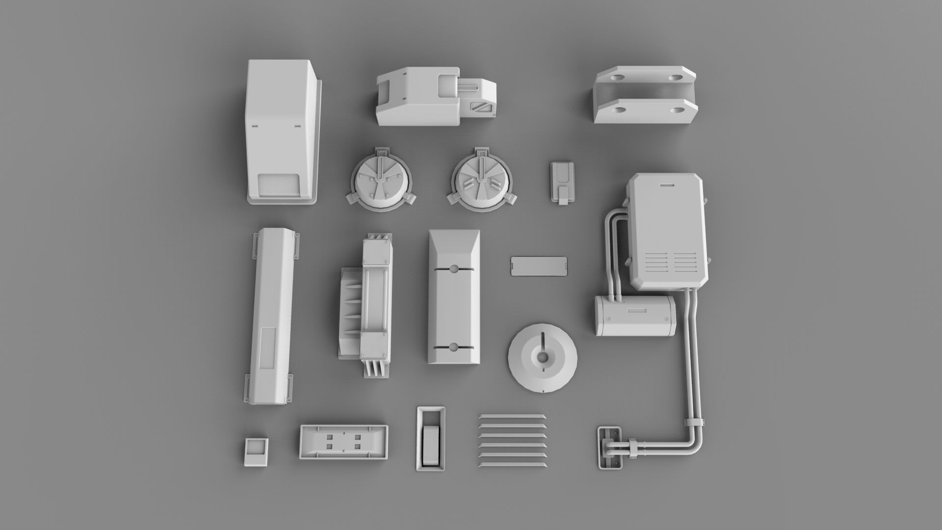 Sci fi trim sheets 4 3D model_4