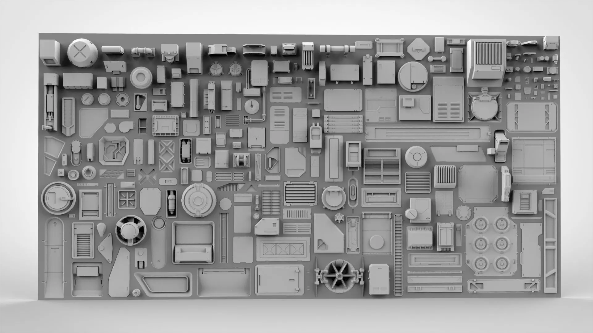 Sci fi trim sheets 4 3D model_0