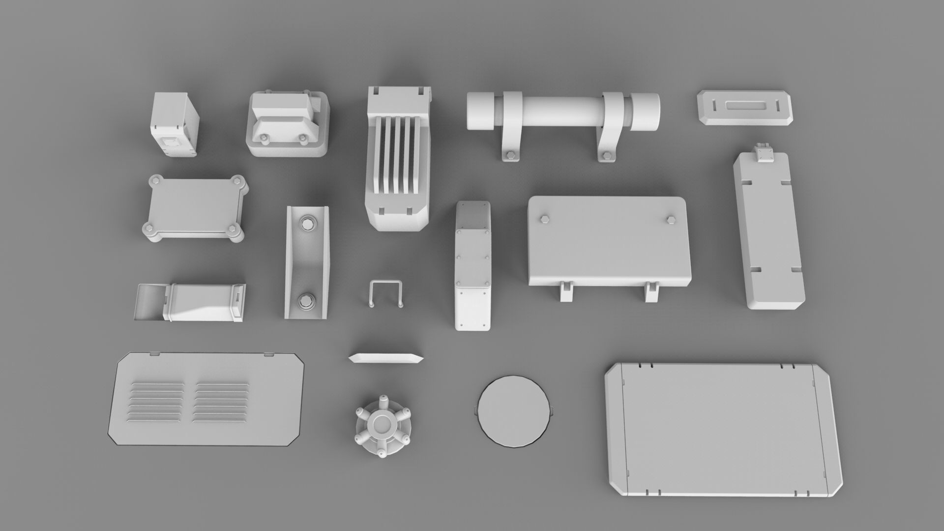 Sci fi trim sheets 4 3D model_6