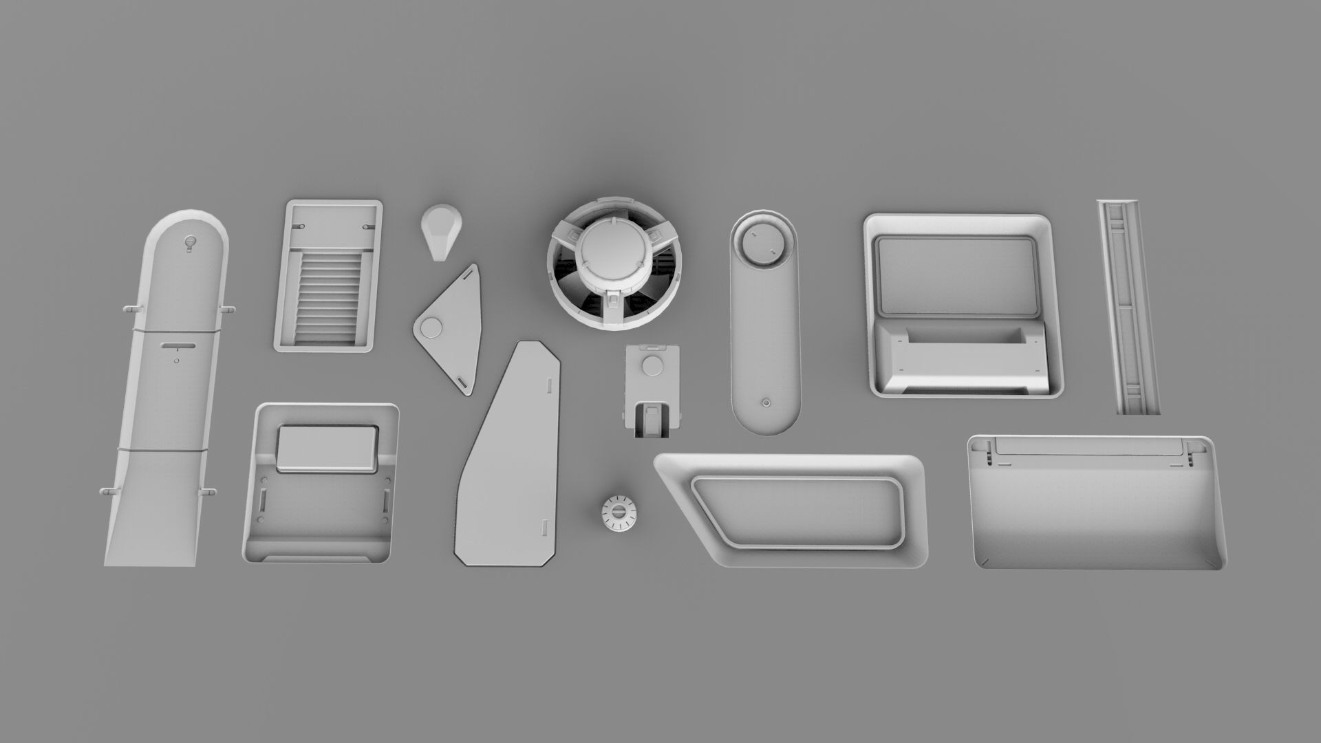 Sci fi trim sheets 4 3D model_8