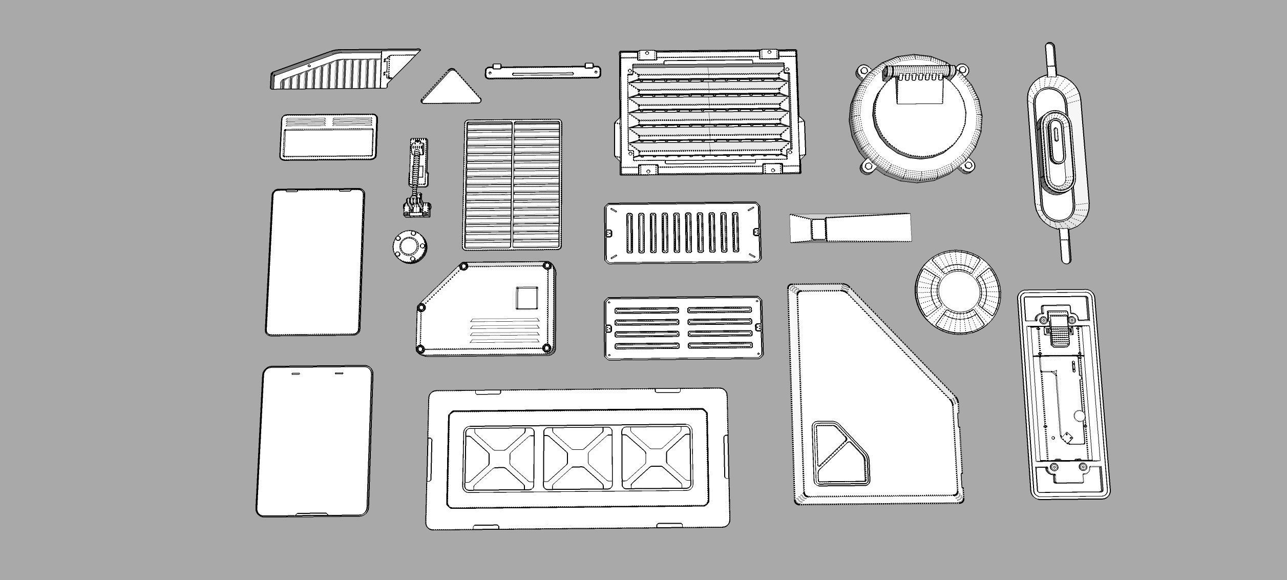 Sci fi trim sheets 4 3D model_21