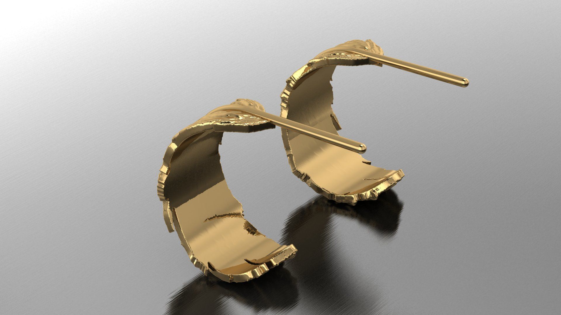 Earrings Feather 3D print model_1