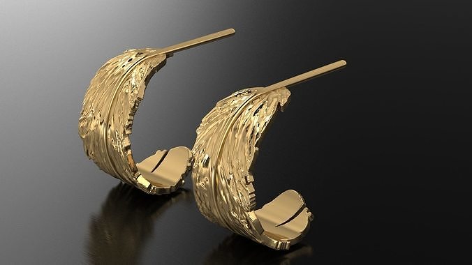 Earrings Feather 3D print model