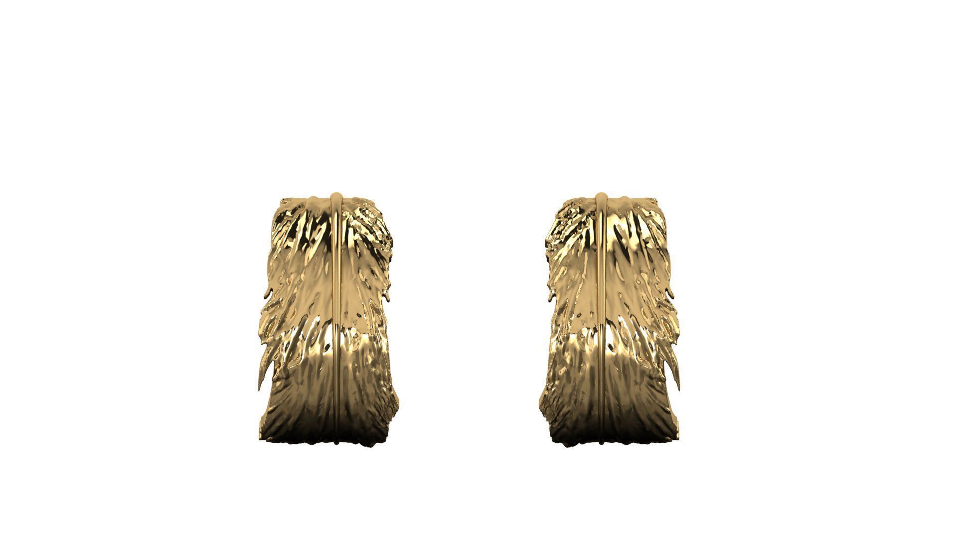 Earrings Feather 3D print model_3