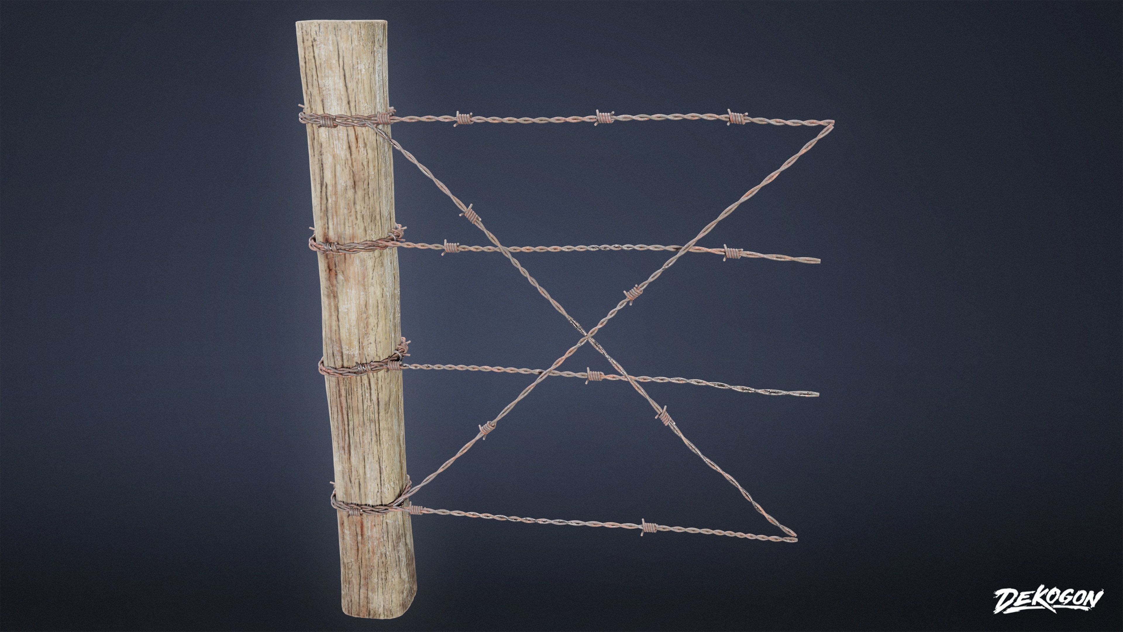 ROADSIDE - Fence Wire Set 01 - LOW POLY AND NANITE Low-poly 3D model_2