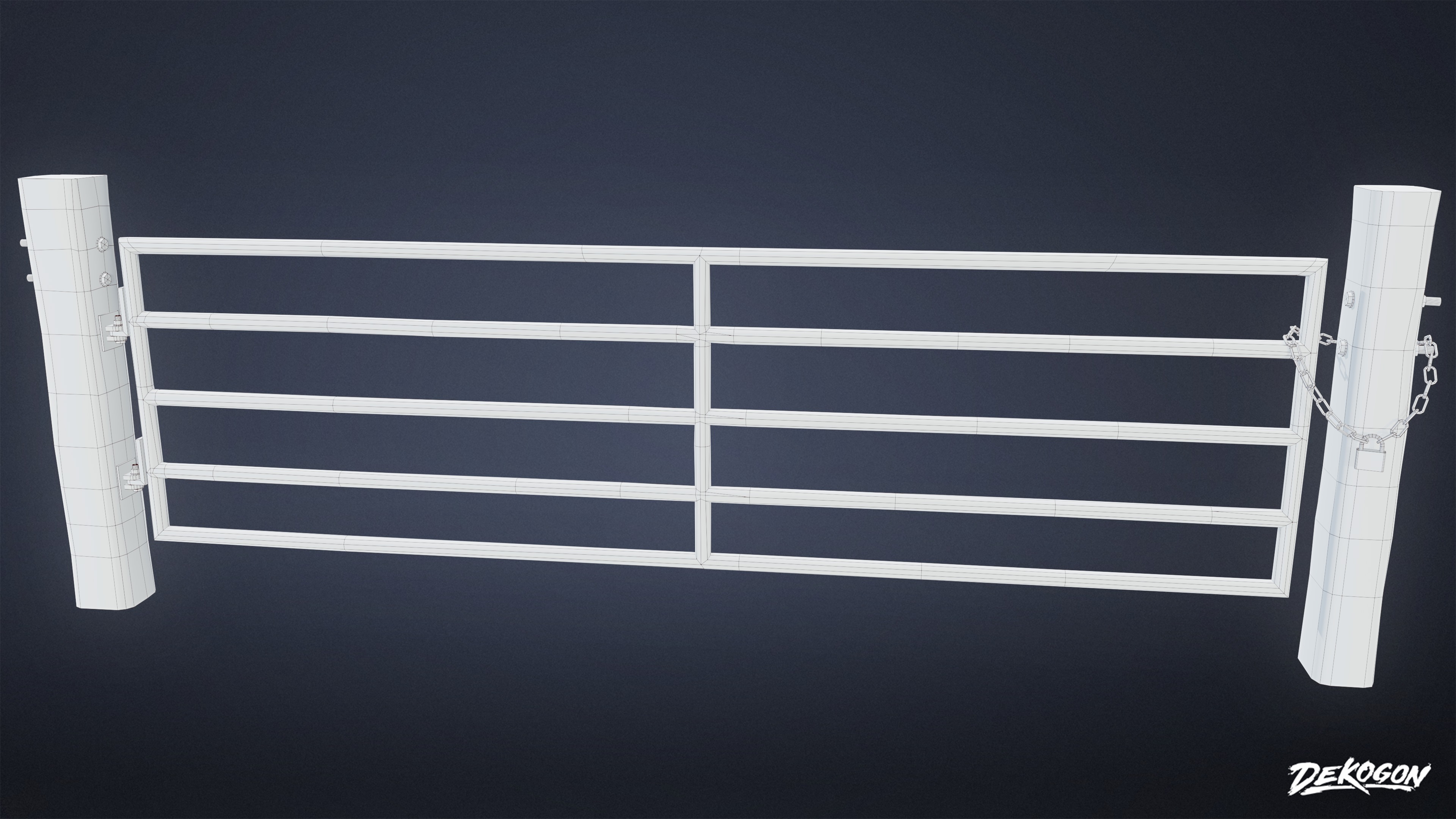 ROADSIDE - Fence Wire Set 01 - LOW POLY AND NANITE Low-poly 3D model_8