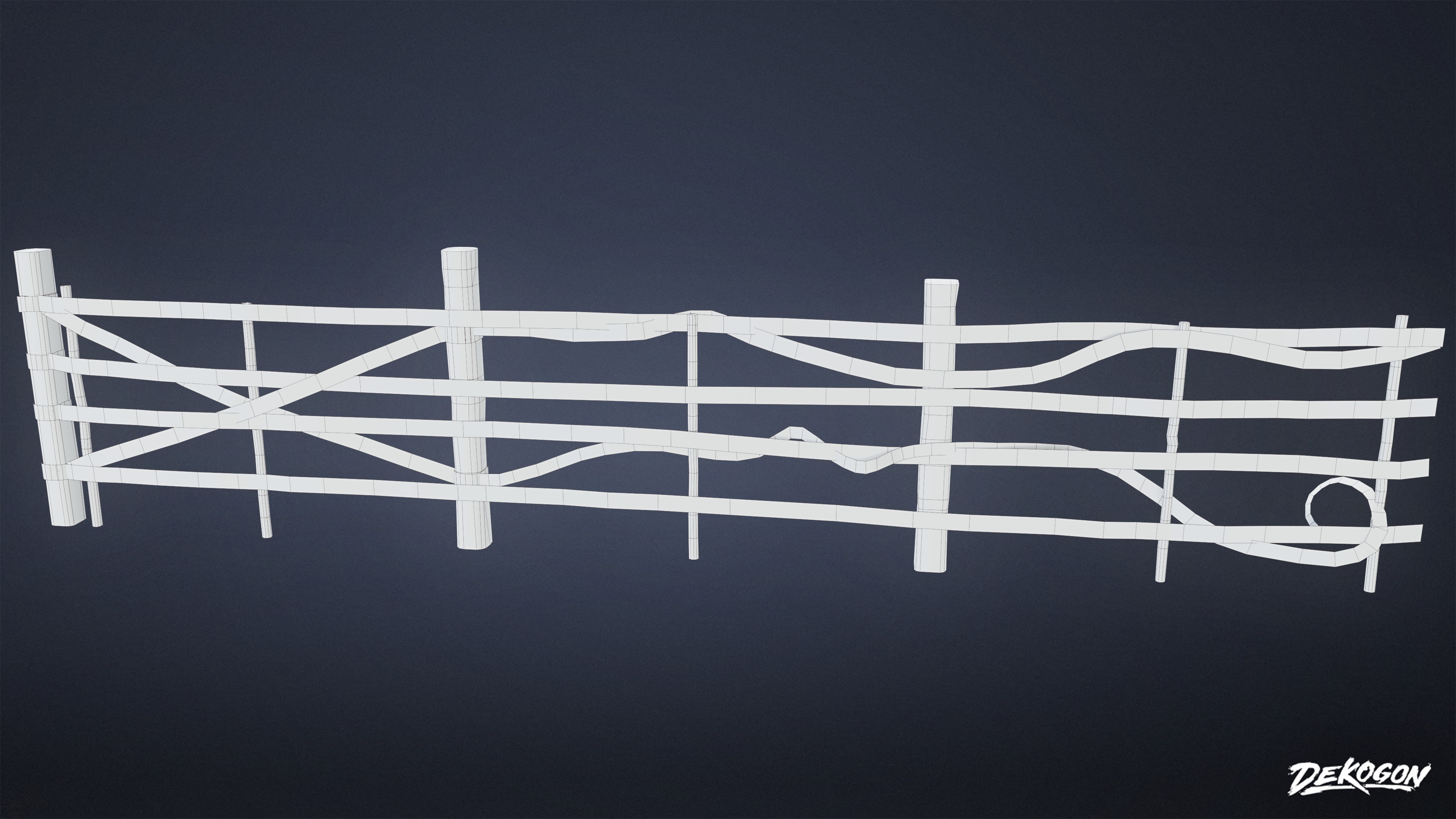 ROADSIDE - Fence Wire Set 01 - LOW POLY AND NANITE Low-poly 3D model_7