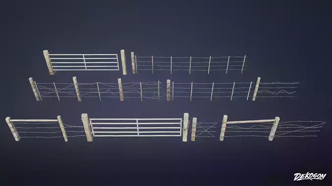 ROADSIDE - Fence Wire Set 01 - LOW POLY AND NANITE