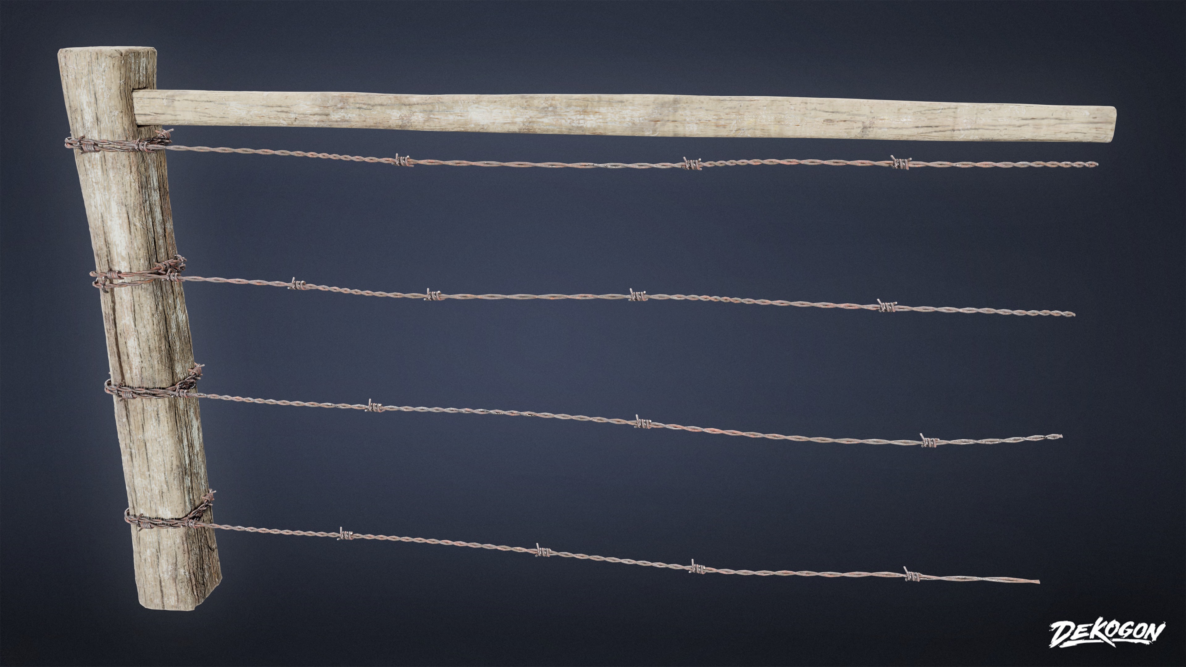 ROADSIDE - Fence Wire Set 01 - LOW POLY AND NANITE Low-poly 3D model_3