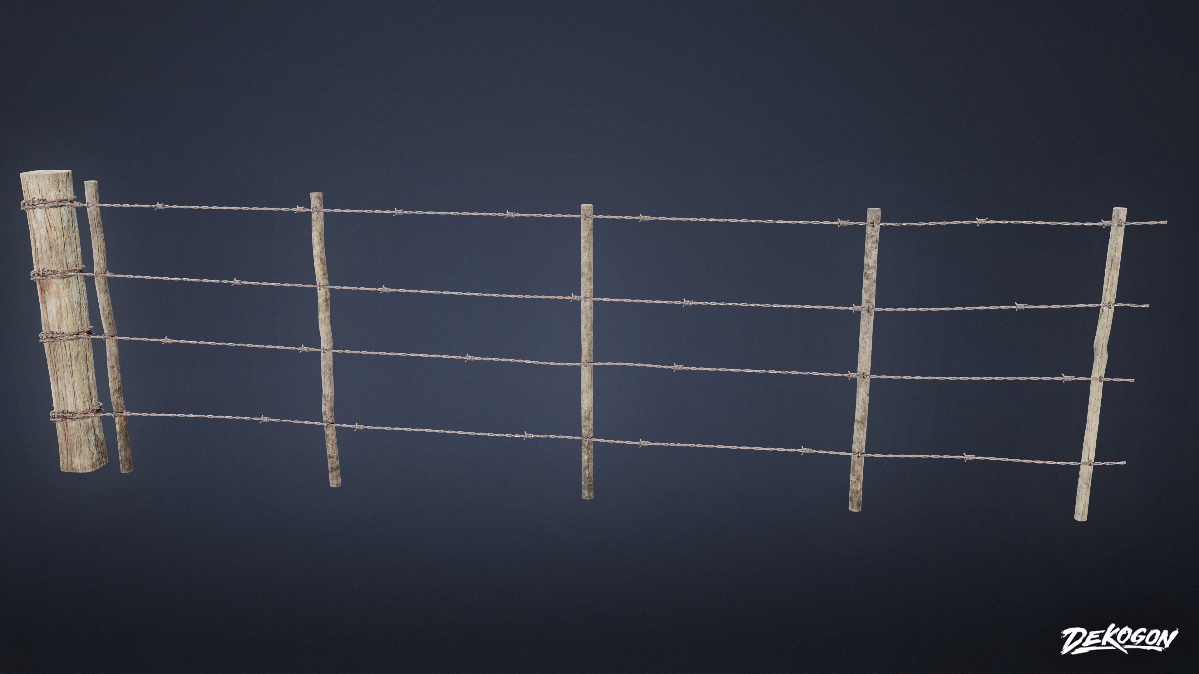 ROADSIDE - Fence Wire Set 01 - LOW POLY AND NANITE Low-poly 3D model_4
