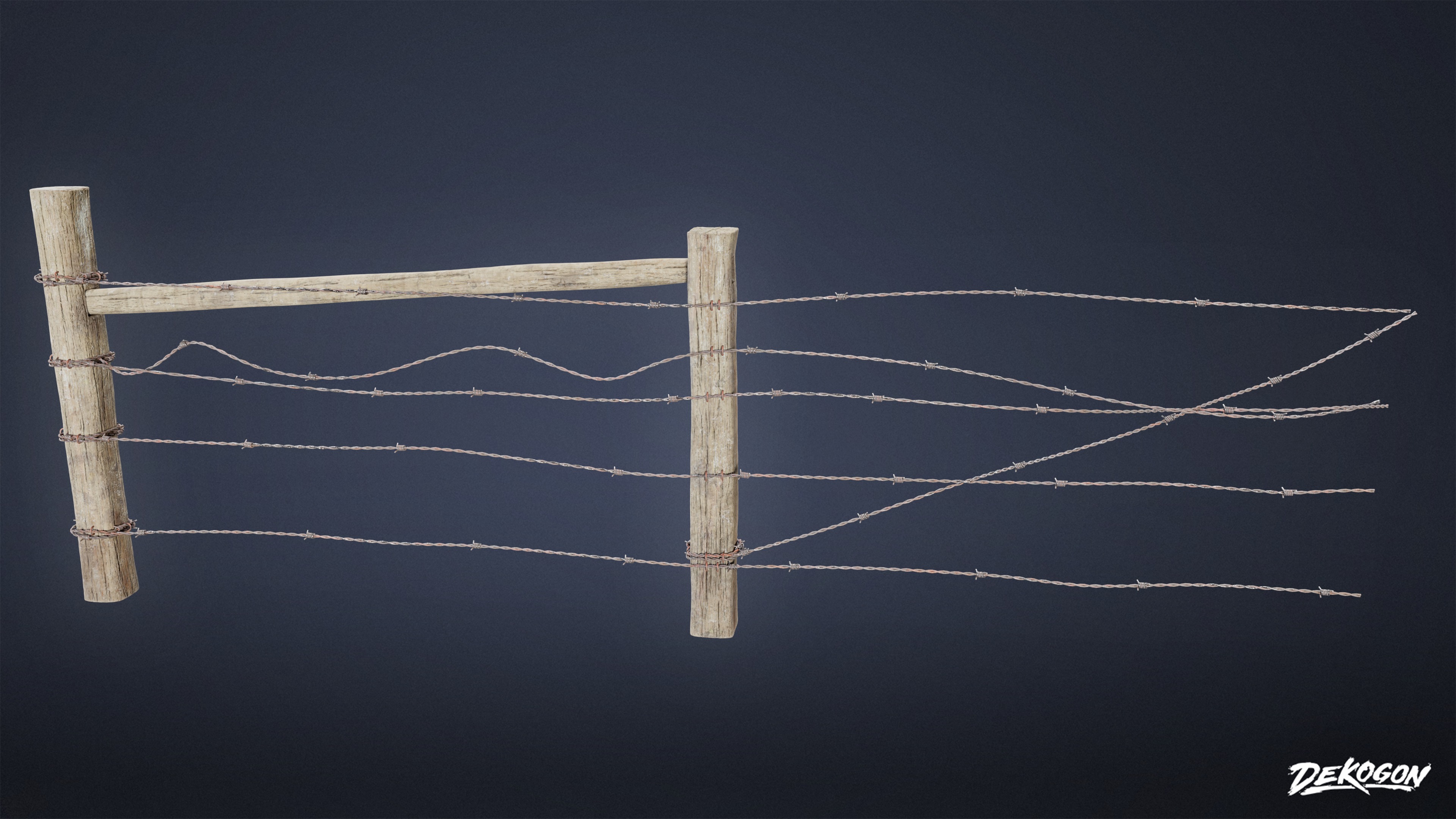 ROADSIDE - Fence Wire Set 01 - LOW POLY AND NANITE Low-poly 3D model_5