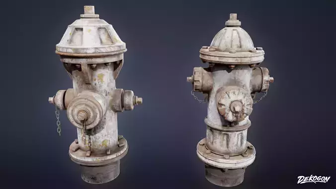 ROADSIDE - Fire Hydrant Set 01 - LOW POLY AND NANITE Low-poly 3D model