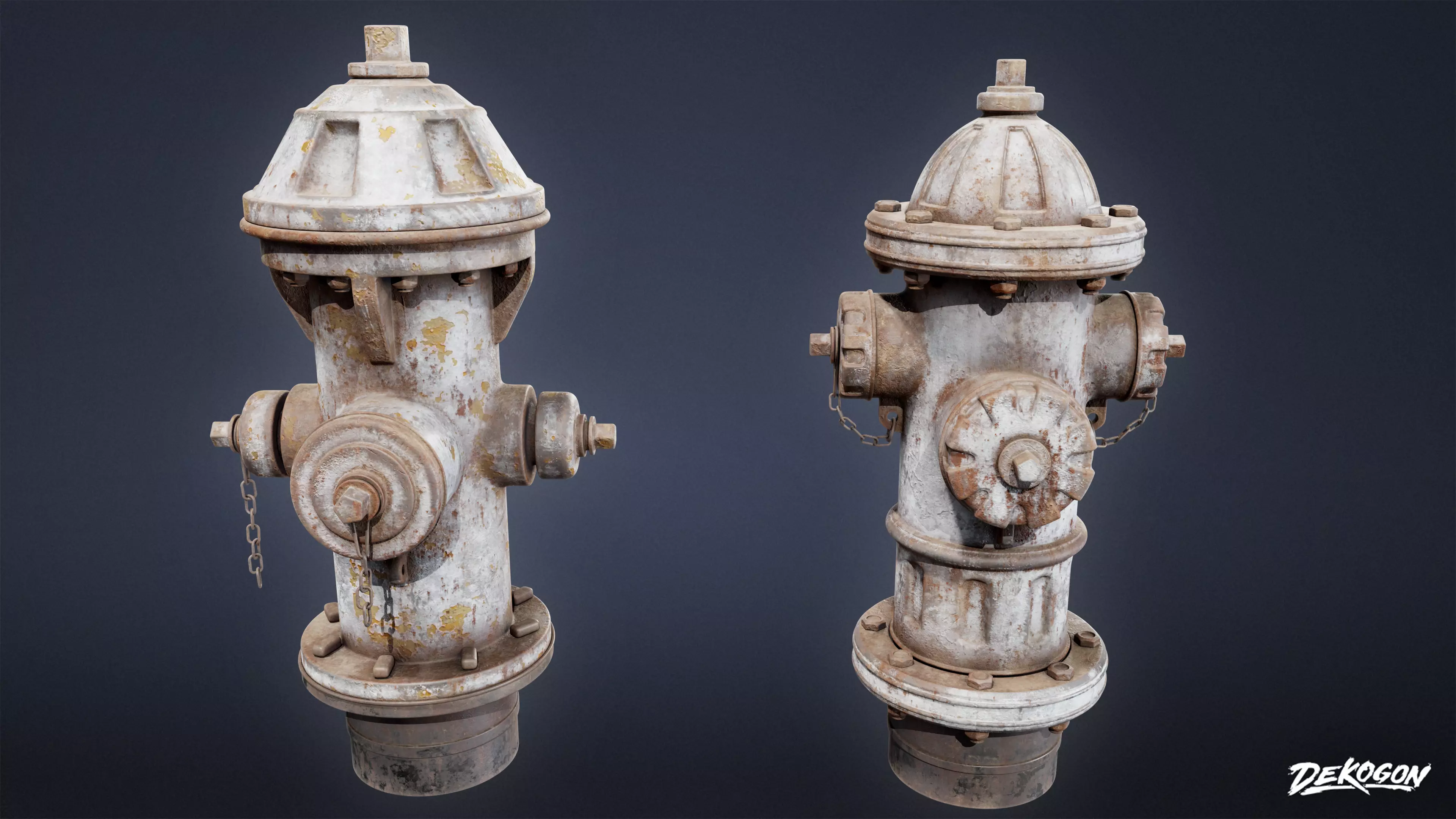 ROADSIDE - Fire Hydrant Set 01 - LOW POLY AND NANITE Low-poly 3D model