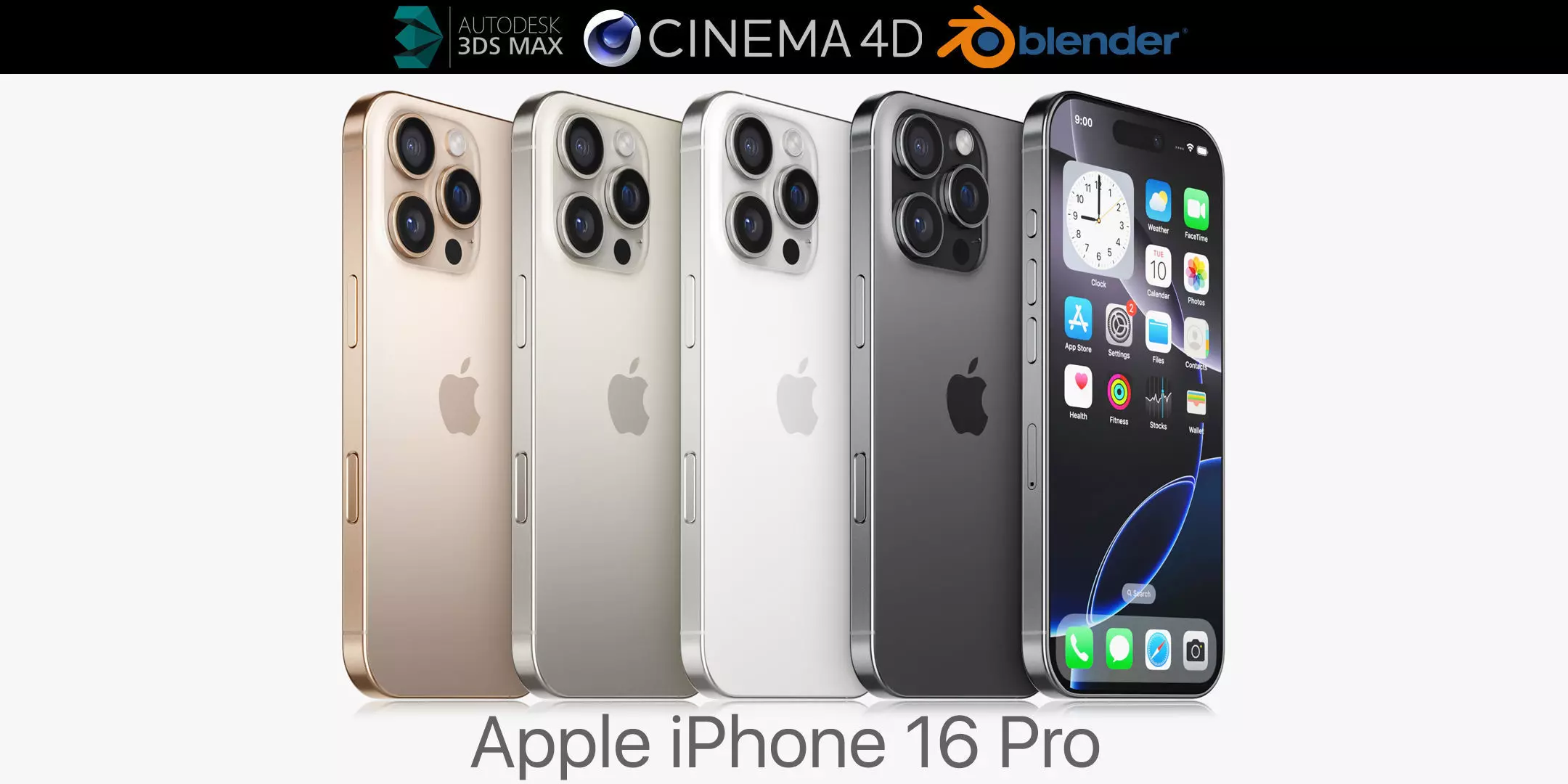 Apple iPhone 16 pro All Colors 3D model_0