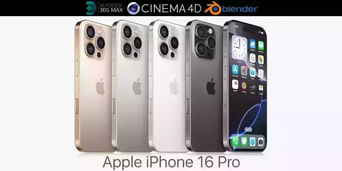 Apple iPhone 16 pro All Colors 3D model