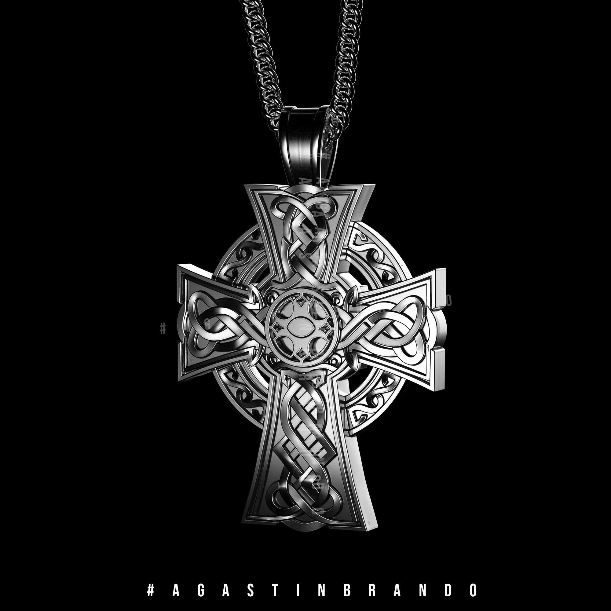 Viking cross pendant STL 3D print model_11