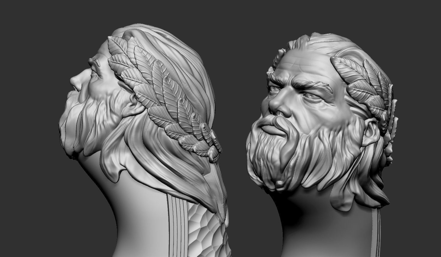 Zeus Head Knife Handle 3D print model_5