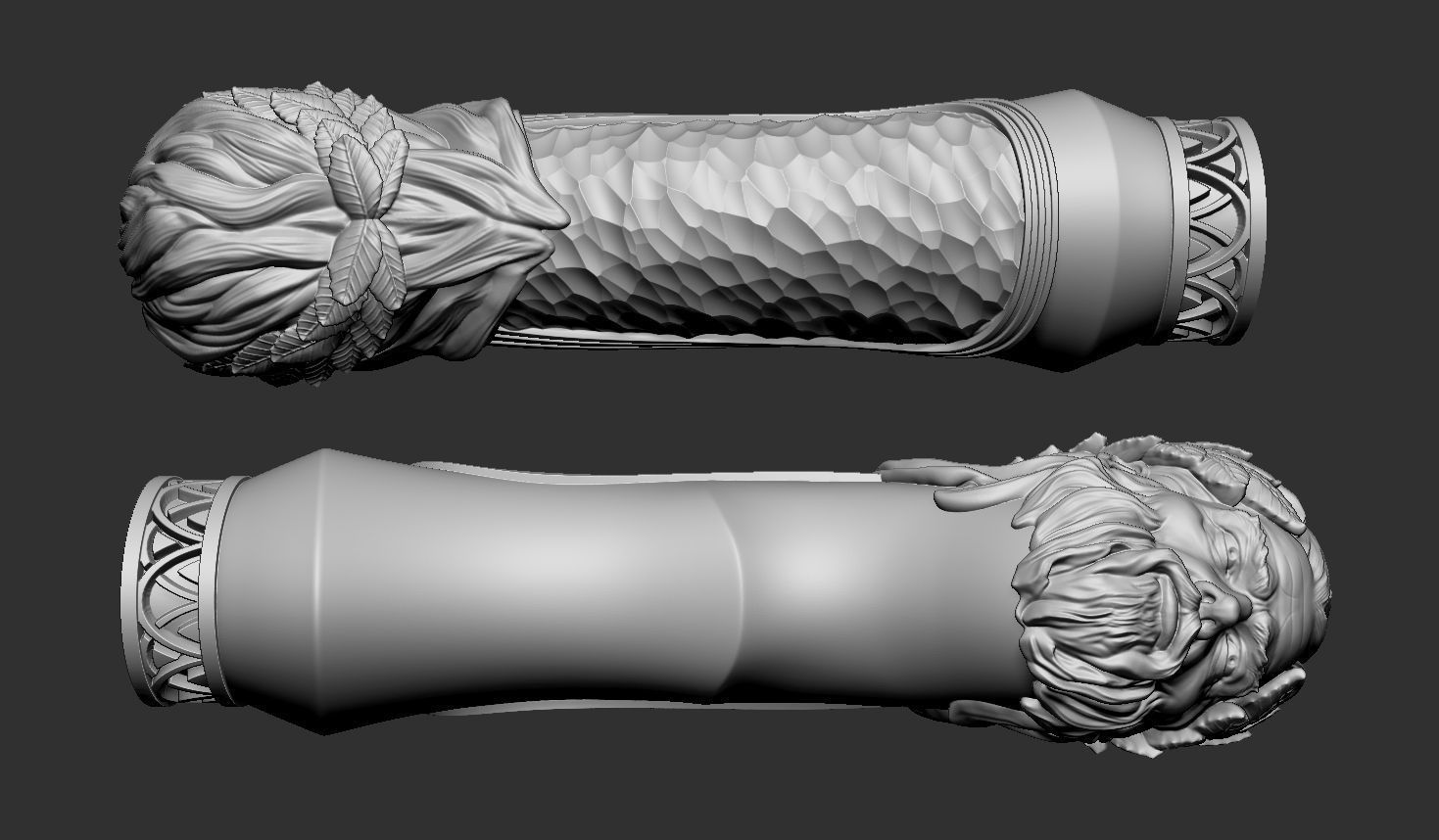 Zeus Head Knife Handle 3D print model_6