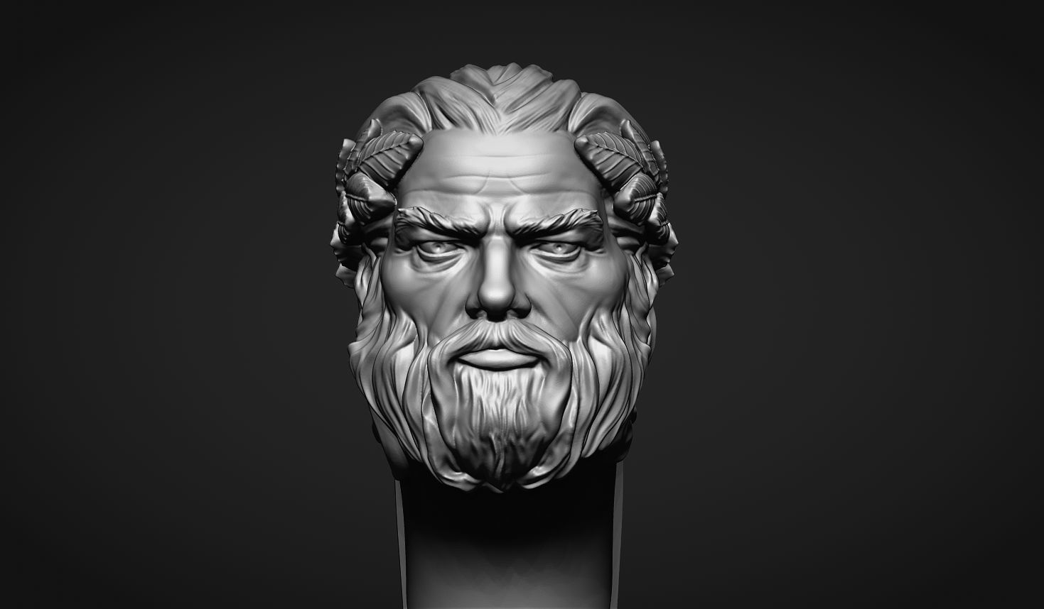 Zeus Head Knife Handle 3D print model_4