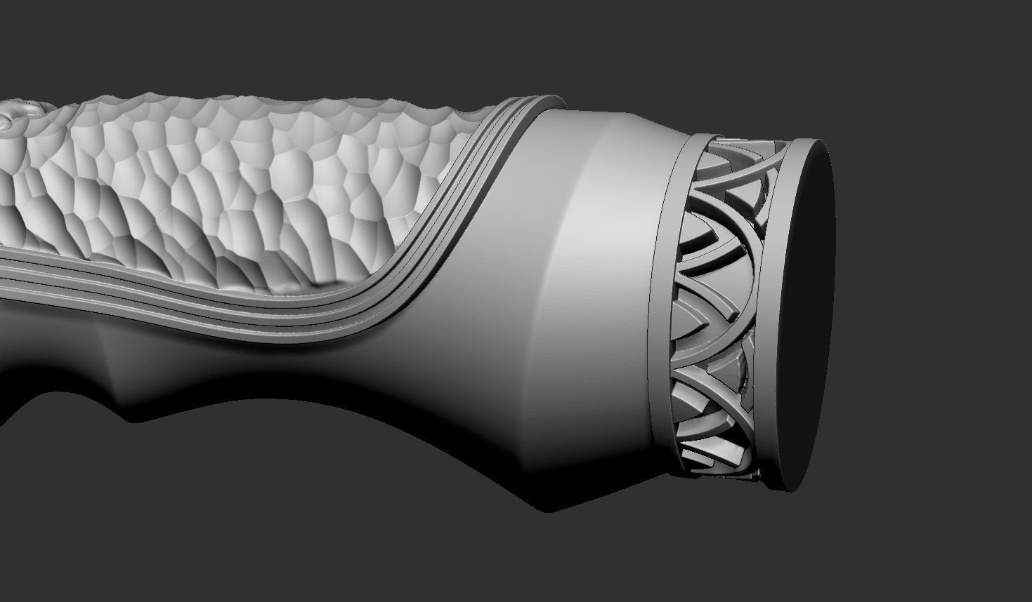 Zeus Head Knife Handle 3D print model_13