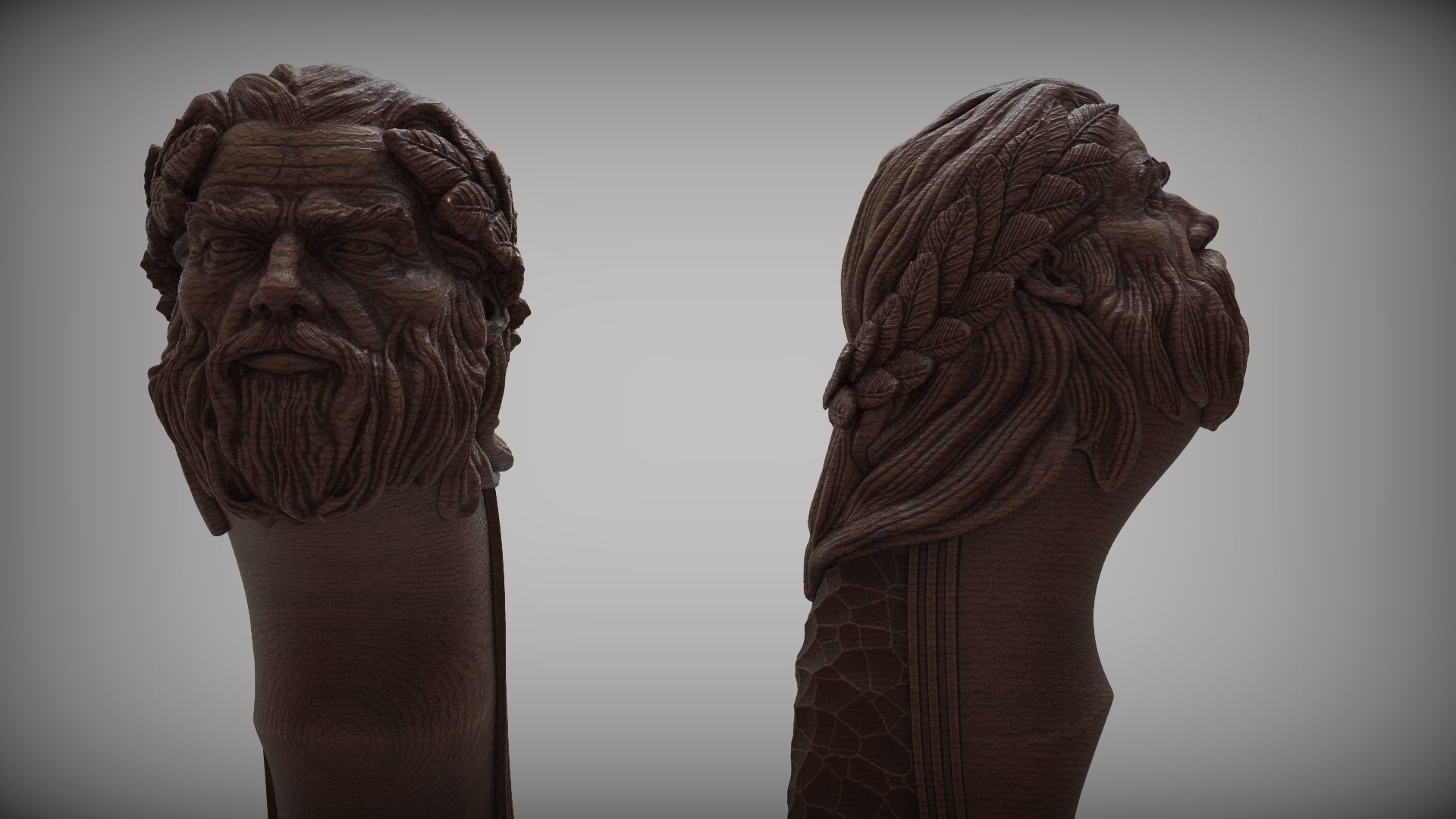 Zeus Head Knife Handle 3D print model_7