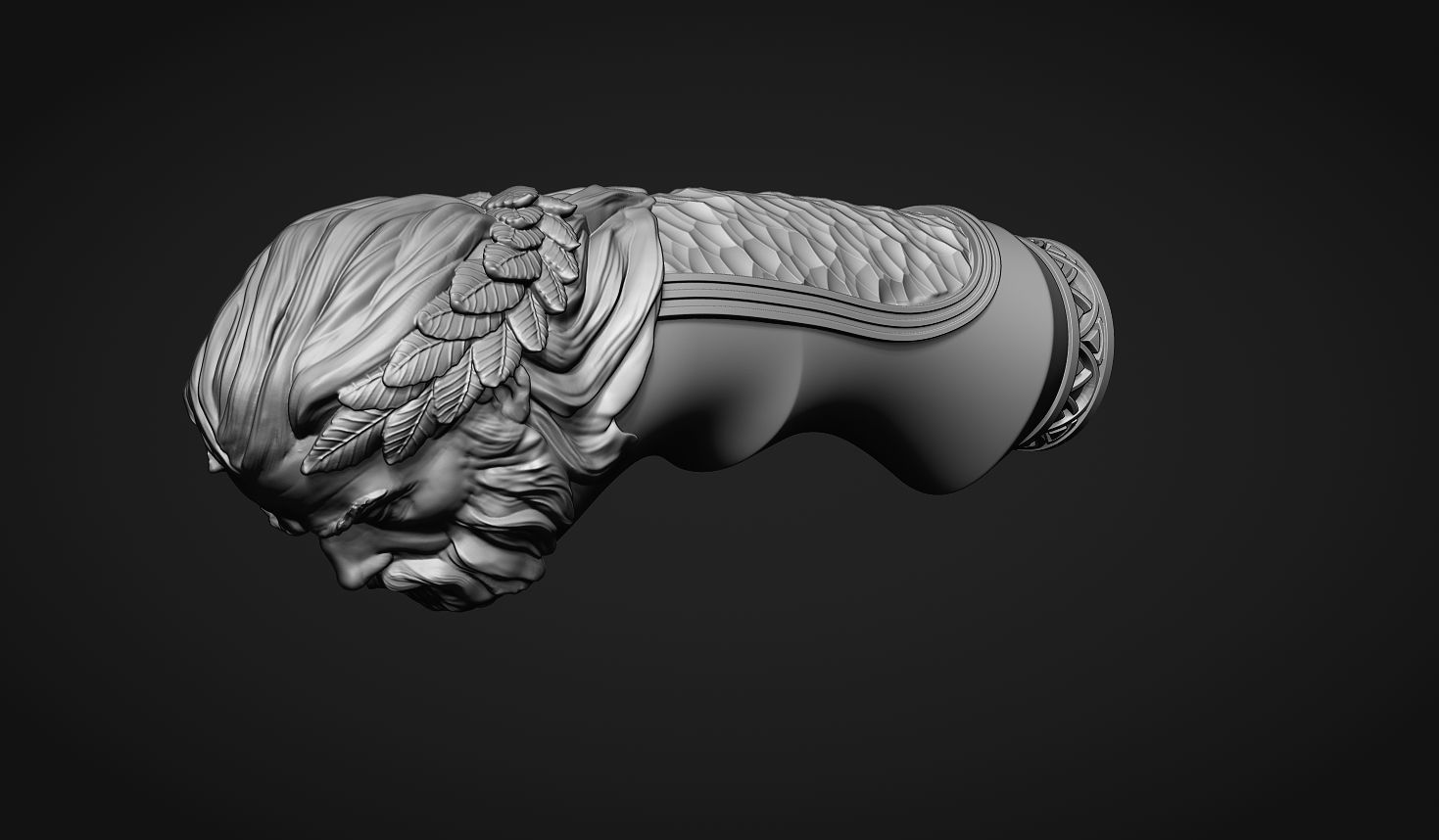Zeus Head Knife Handle 3D print model_3