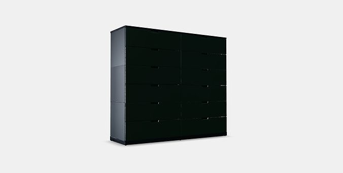 NORDLI Chest of 12 drawers 4 Low-poly 3D model