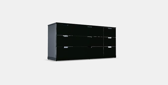 NORDLI Chest of 9 drawers 3 Low-poly 3D model