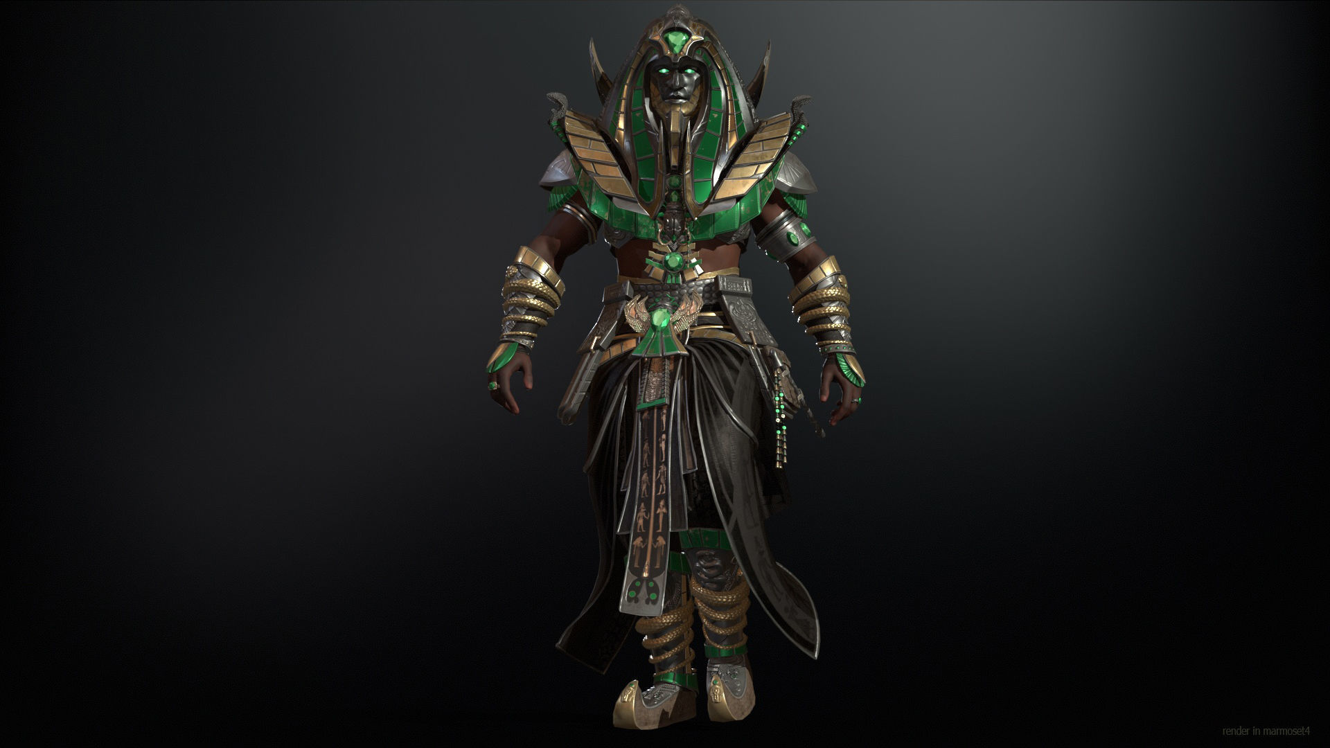 Pharaon Low-poly 3D model_5