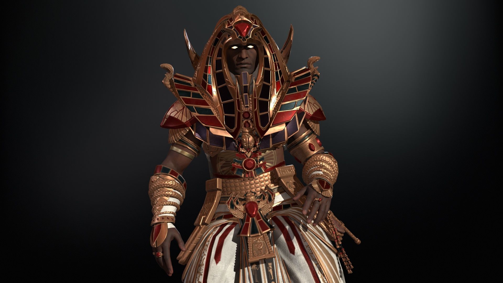 Pharaon Low-poly 3D model_14