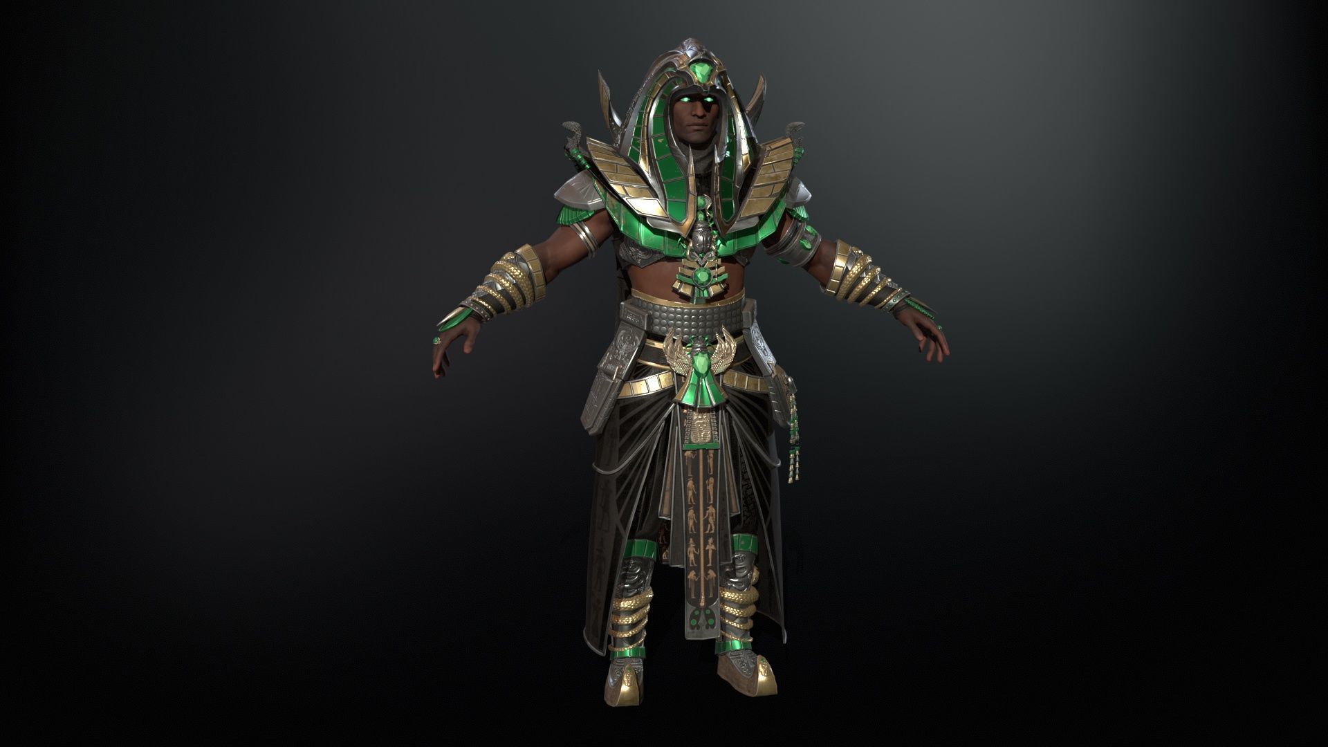 Pharaon Low-poly 3D model_30