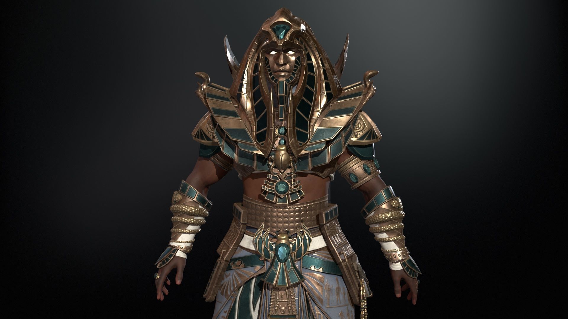 Pharaon Low-poly 3D model_6