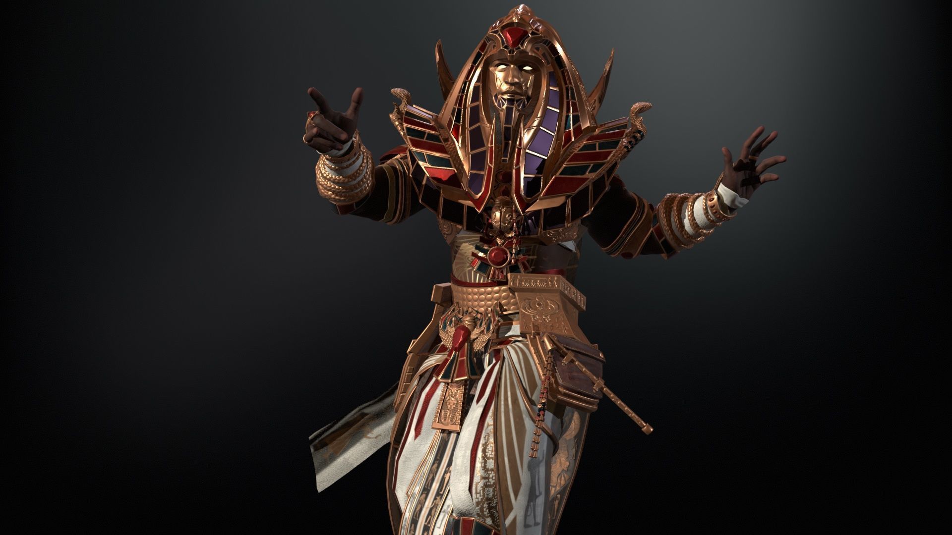 Pharaon Low-poly 3D model_13