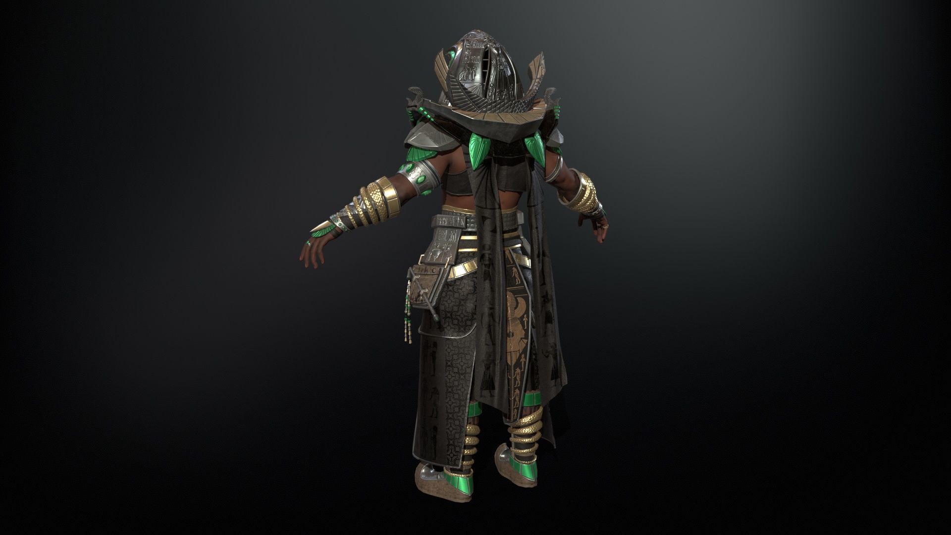 Pharaon Low-poly 3D model_31