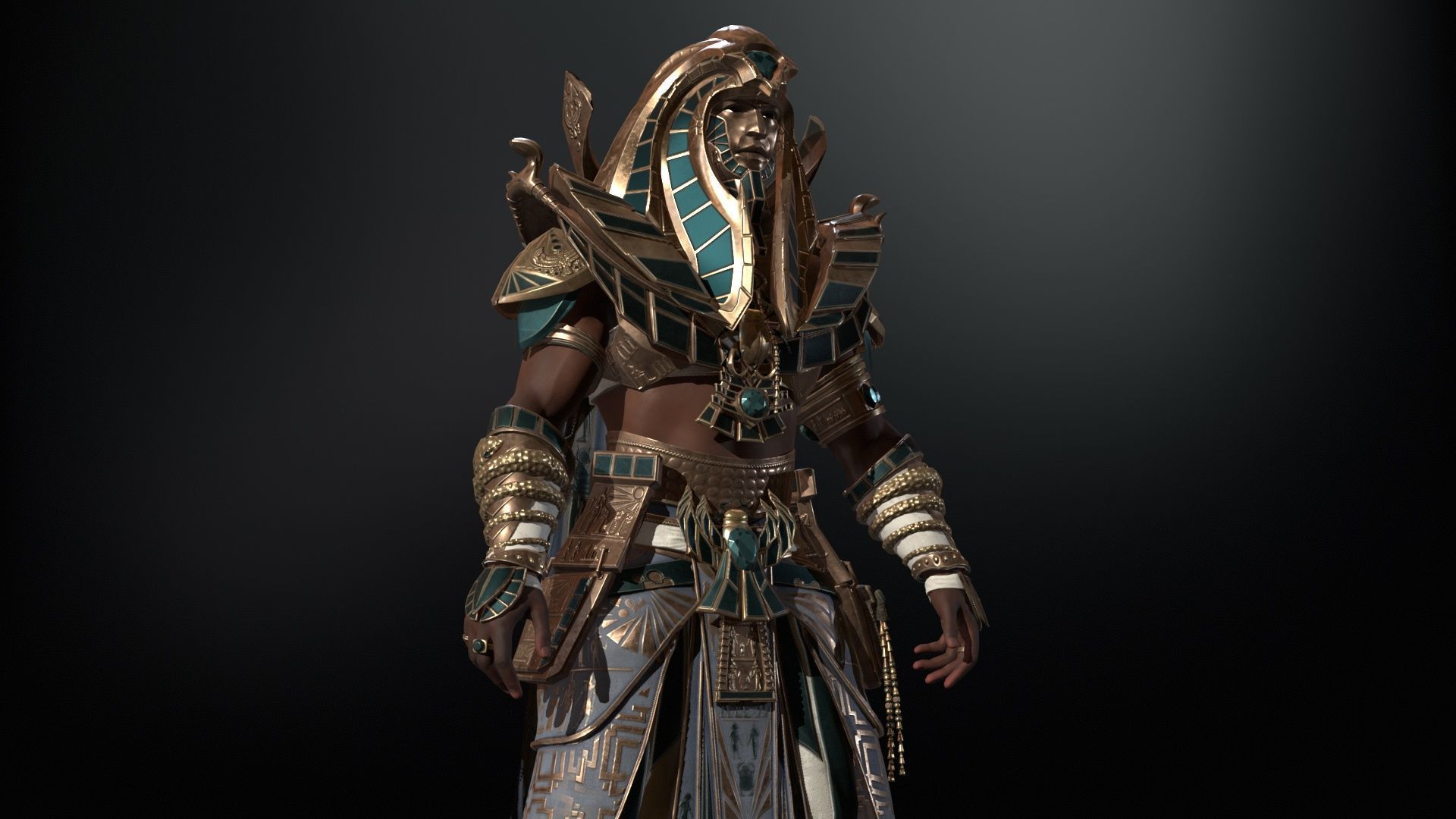 Pharaon Low-poly 3D model_11