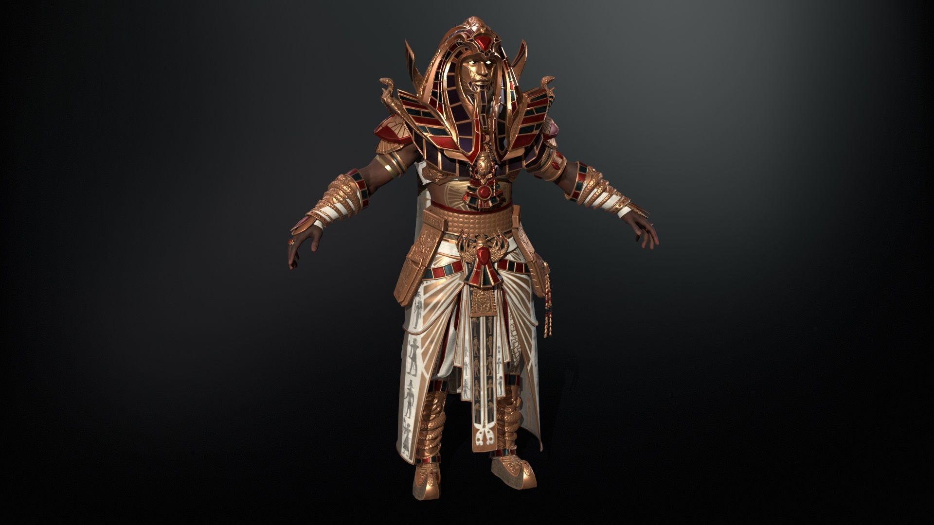 Pharaon Low-poly 3D model_26