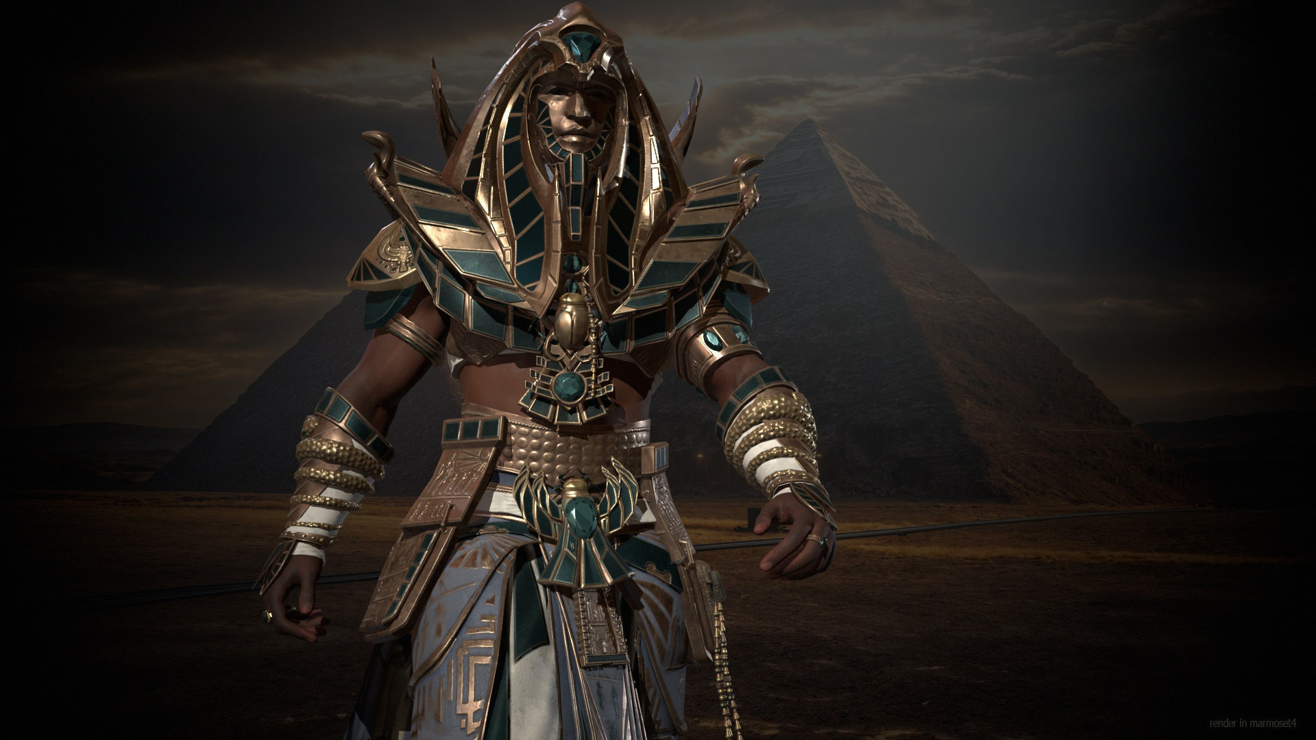 Pharaon Low-poly 3D model_2