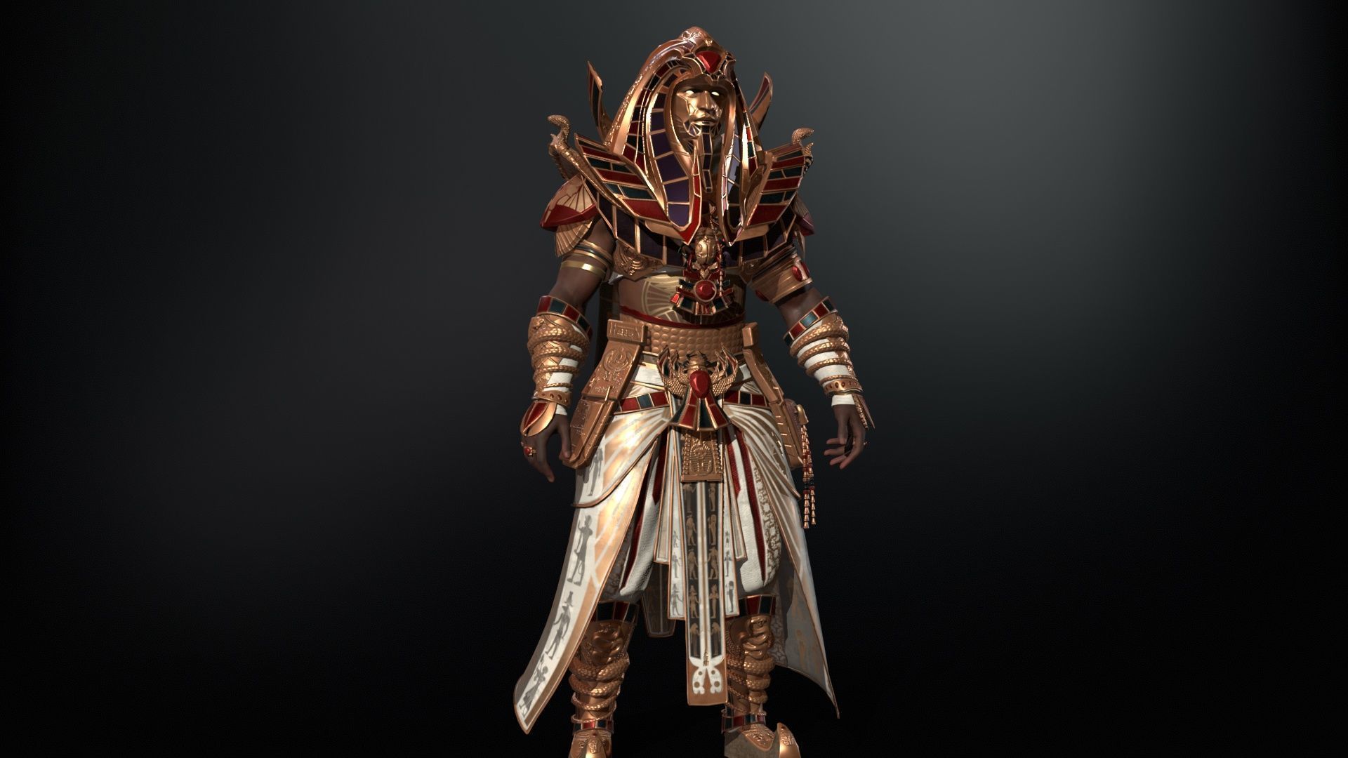 Pharaon Low-poly 3D model_12