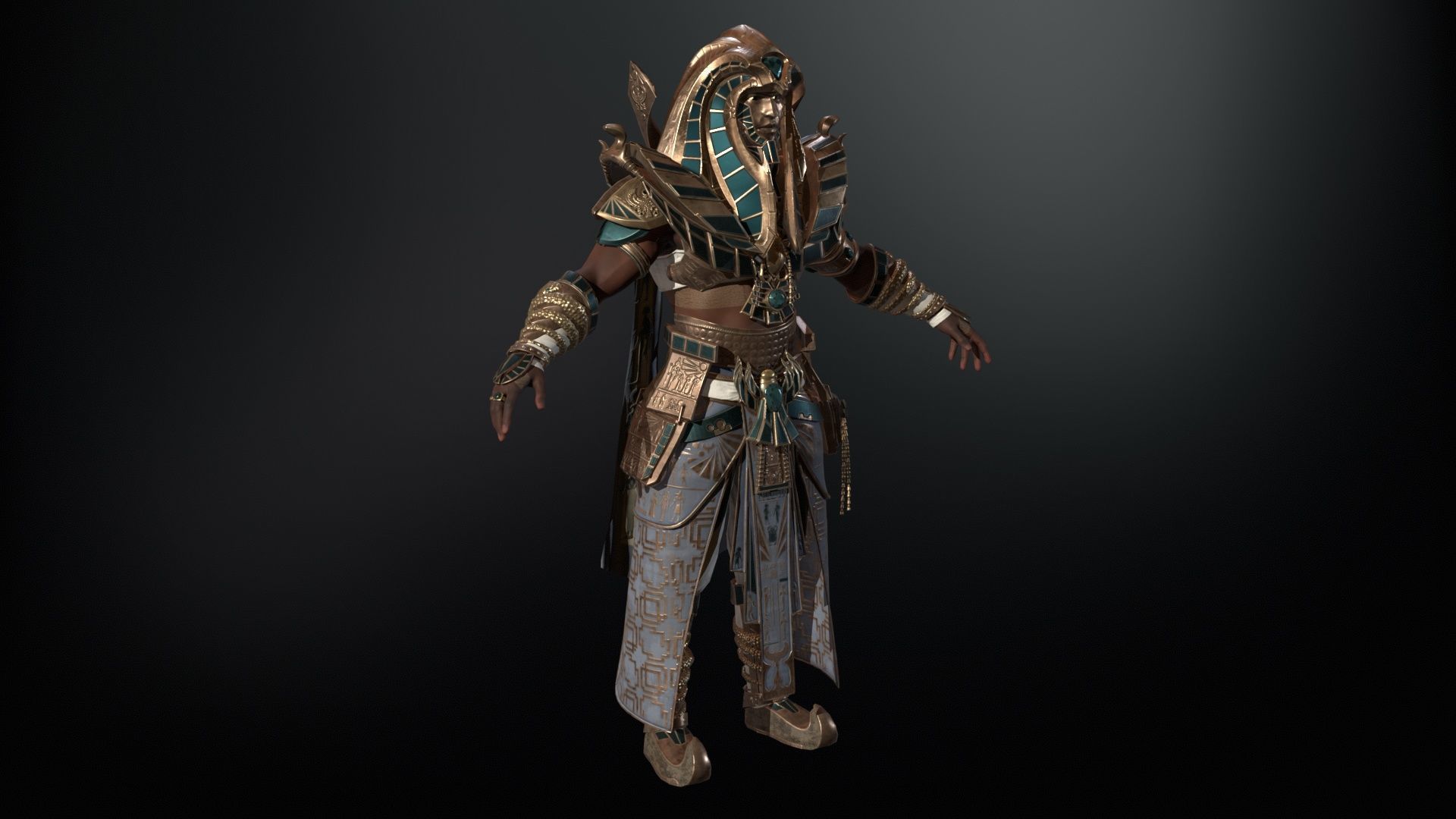 Pharaon Low-poly 3D model_25