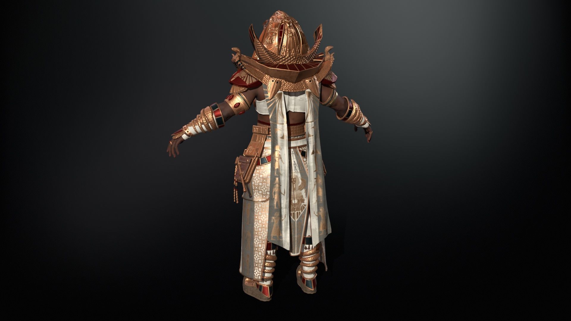 Pharaon Low-poly 3D model_27