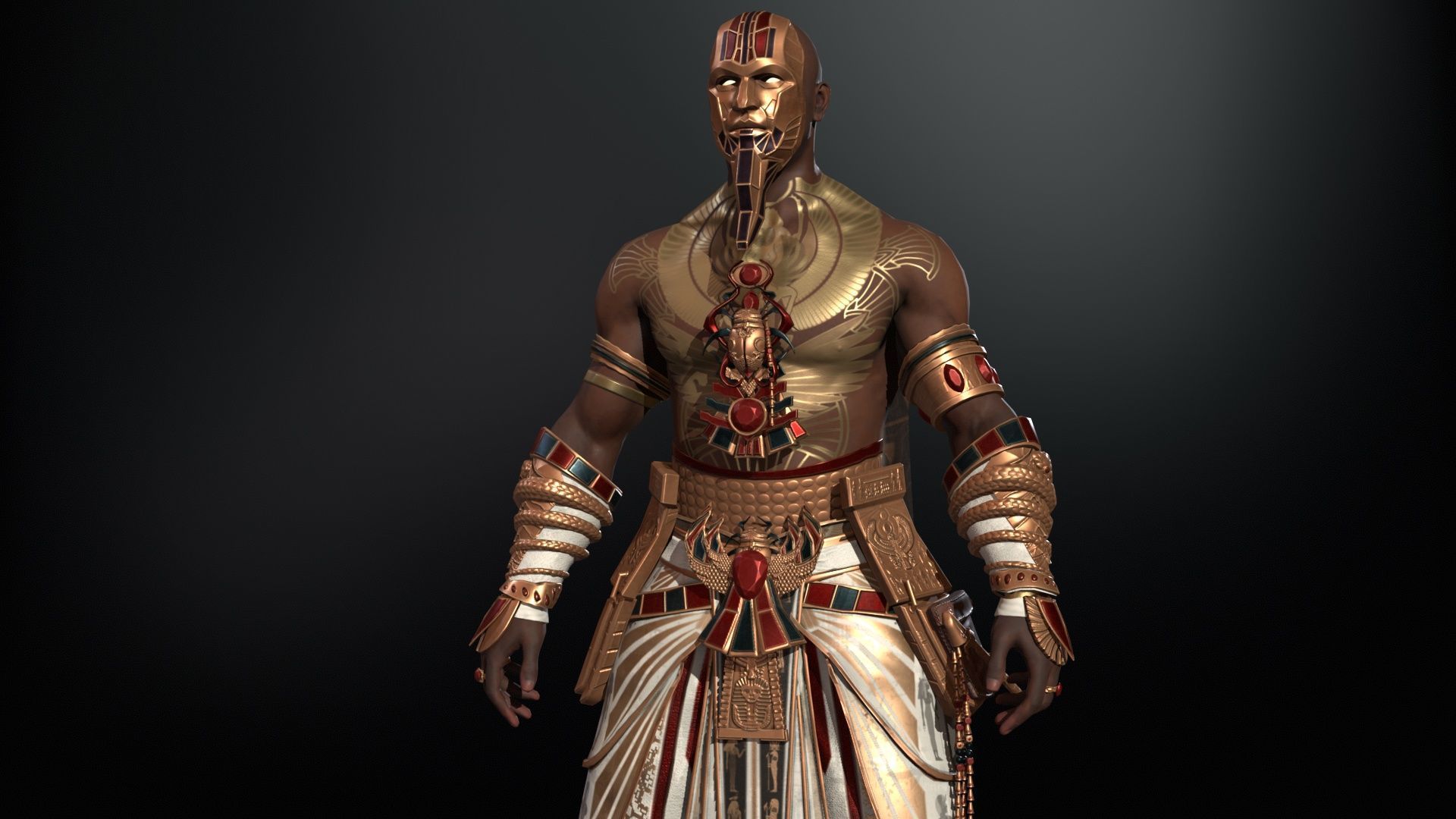 Pharaon Low-poly 3D model_17