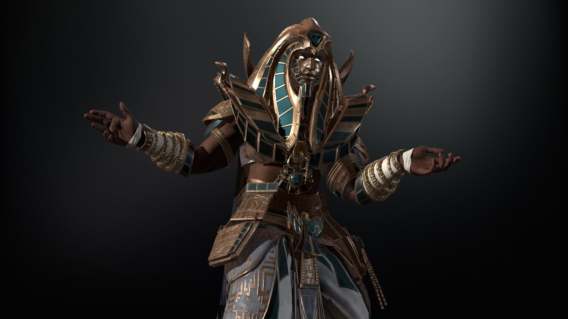 Pharaon Low-poly 3D model_10