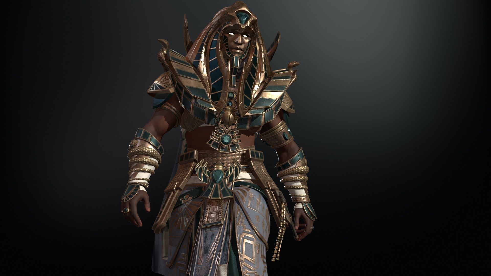 Pharaon Low-poly 3D model_9