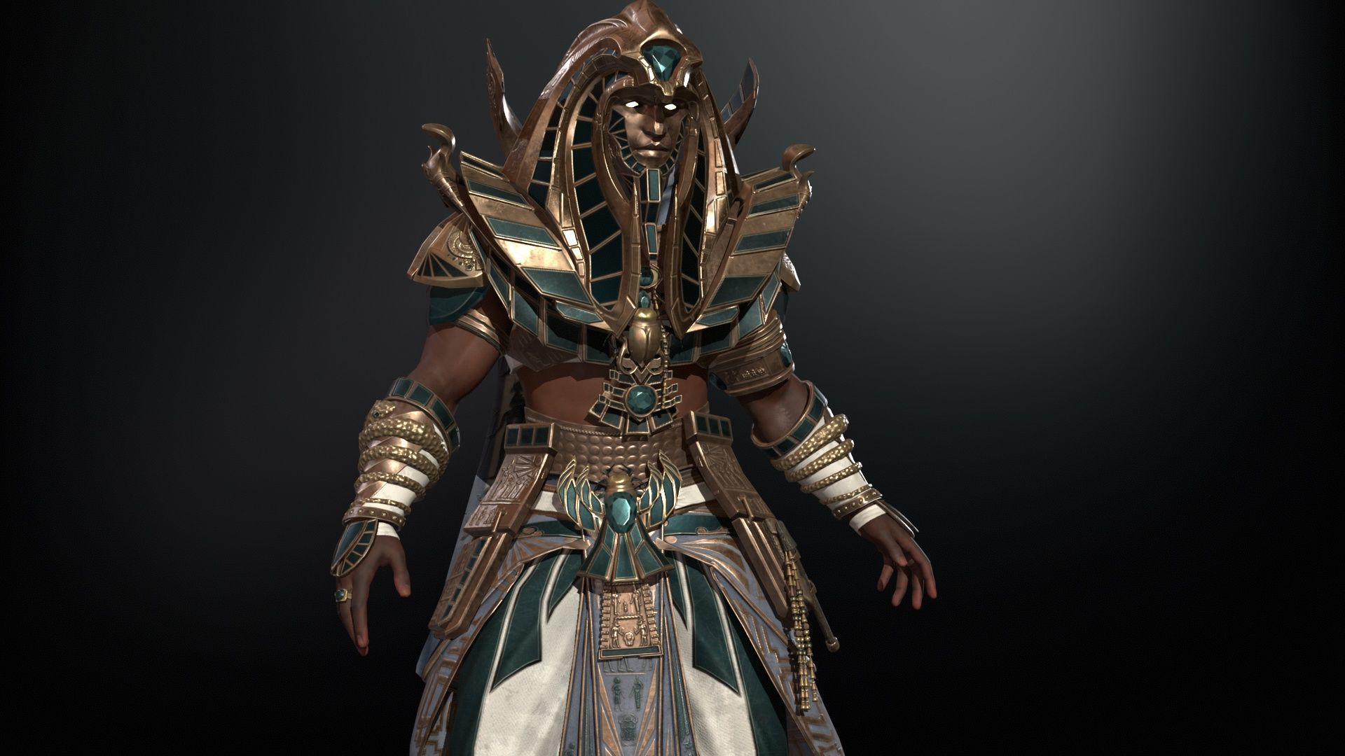 Pharaon Low-poly 3D model_7