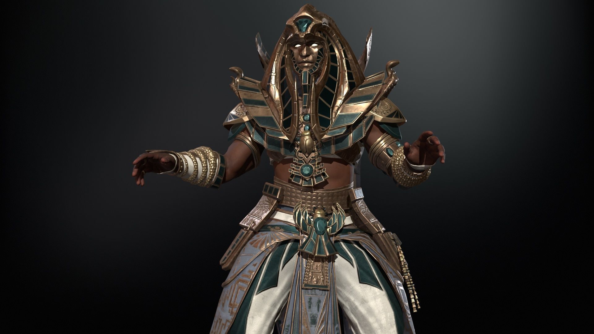 Pharaon Low-poly 3D model_8