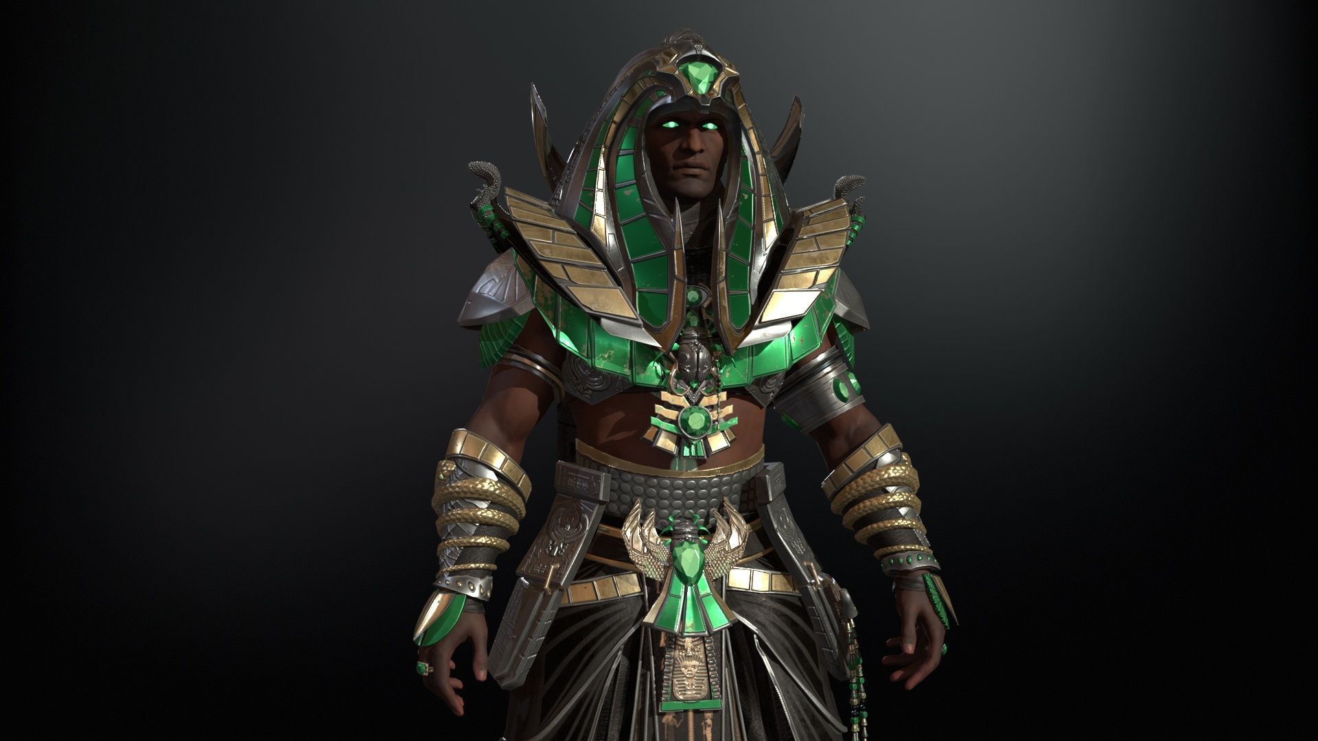 Pharaon Low-poly 3D model_18