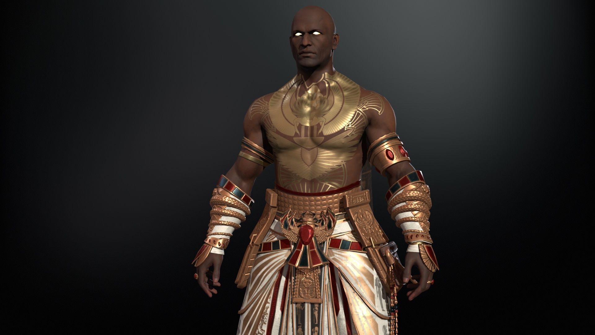 Pharaon Low-poly 3D model_16