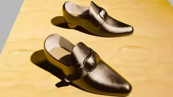Baroque or Victorian Shoes - Leather and Wood