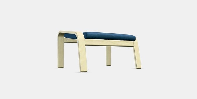 POANG Footstool 21 Low-poly 3D model