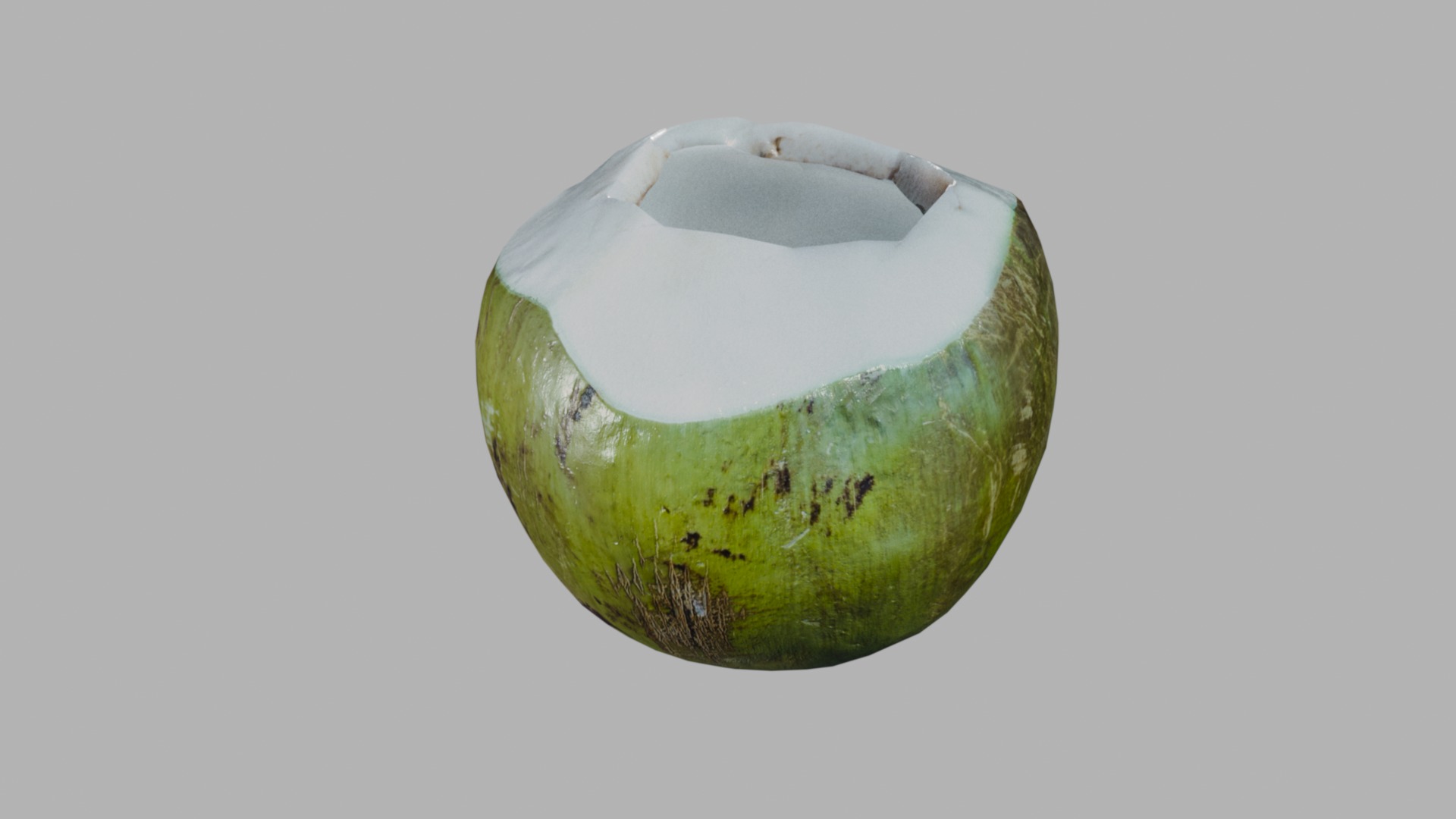 Realistic Green Tropical Coconut 4k 3D model_1